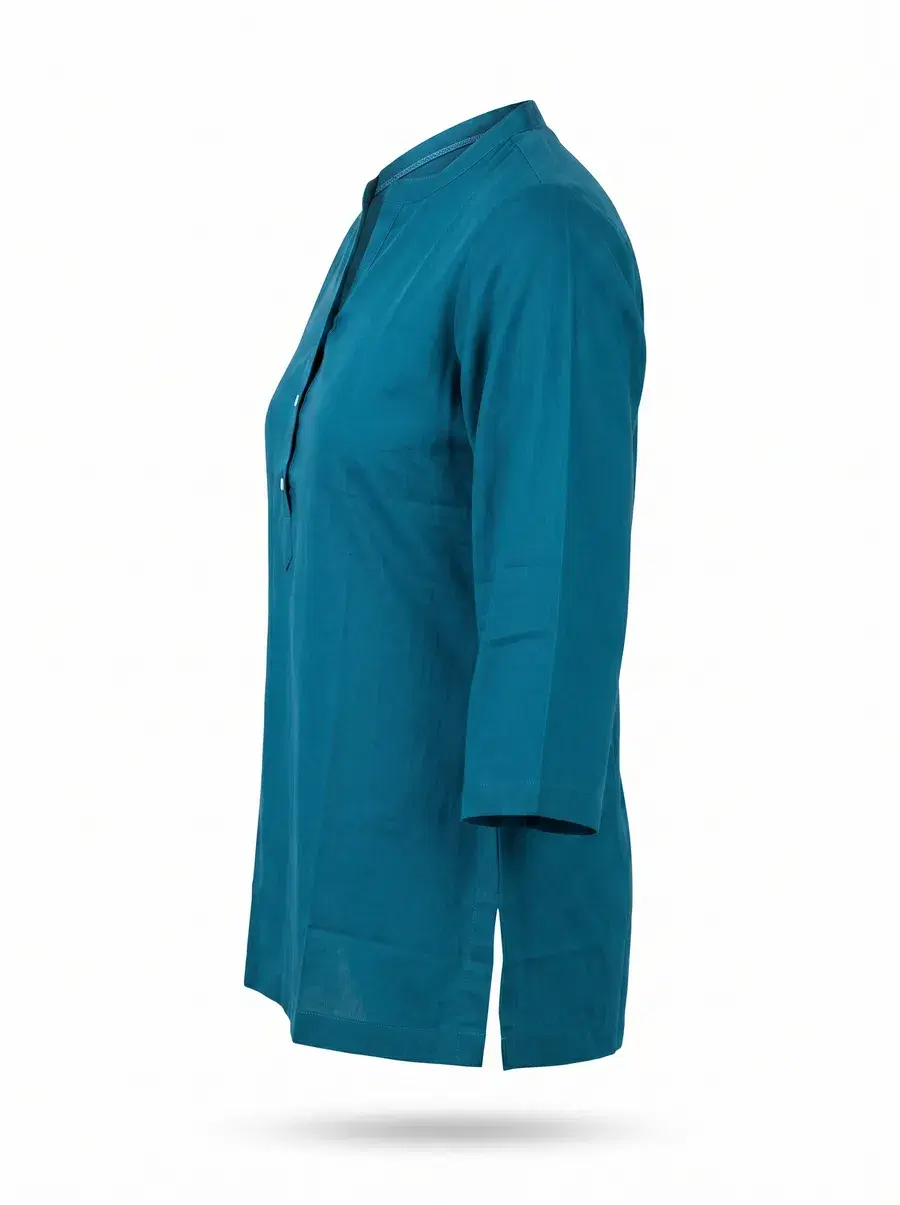 Invisible mannequin side profile view showing sleeve and hem slit
